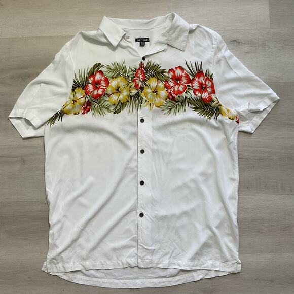 George Mens Button up Hawaiian shirt Big and tall XLT 46 48 - Picture 2 of 9